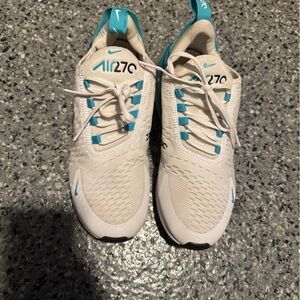 Nike Women's Cream and Blue Sneakers